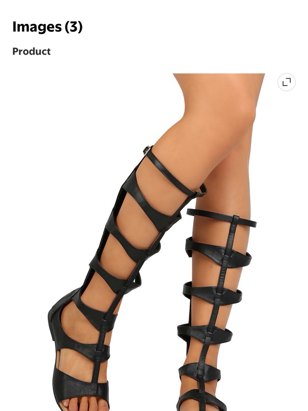 New Women Hearts Collection Livia-01 PU Open Toe Knee
High Gladiator Sandal